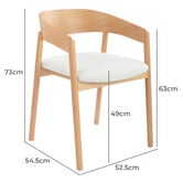 Temple &amp; Webster Mattia Curved Back Solid Beech Wood Dining Chair