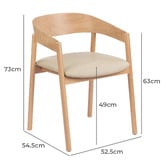Temple &amp; Webster Mattia Curved Back Solid Beech Wood Dining Chair