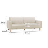 Temple &amp; Webster Orson 3 Seater Upholstered Sofa