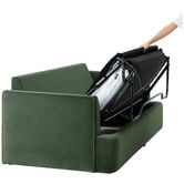 Temple &amp; Webster Softy Premium 3 Seater Queen Velvet Sofa Bed
