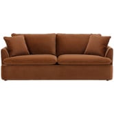 Temple &amp; Webster Softy Premium 3 Seater Queen Velvet Sofa Bed