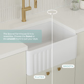 Temple &amp; Webster Bowral 610mm Single Fireclay Kitchen Sink
