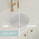 Temple &amp; Webster Bowral 460mm Single Fireclay Round Kitchen Sink