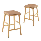 Temple &amp; Webster 63cm Mason Solid Rubberwood Bar Stools