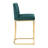 Temple &amp; Webster Green 65cm Ottie Velvet Bar Stool
