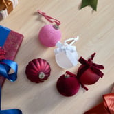 Temple &amp; Webster Flocked Glass Christmas Baubles