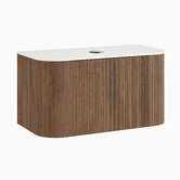 Temple &amp; Webster Nomad 900mm Walnut Wall Hung Single Vanity