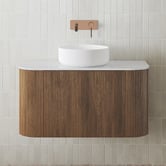 Temple &amp; Webster Nomad 900mm Walnut Wall Hung Single Vanity