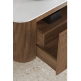 Temple &amp; Webster Nomad 900mm Walnut Wall Hung Vanity with Round Basin &amp; Shaving Cabinet Package