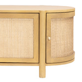 Temple &amp; Webster Alexandra Curved Mango Wood &amp; Rattan TV Unit