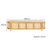 Temple &amp; Webster Alexandra Curved Mango Wood &amp; Rattan TV Unit