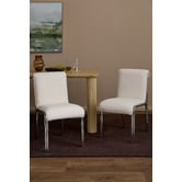 Temple &amp; Webster Tula Upholstered &amp; Chrome Dining Chairs
