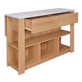 Temple &amp; Webster Ambrose Extendable Kitchen Island Bench with Storage