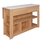 Temple &amp; Webster Ambrose Extendable Kitchen Island Bench with Storage