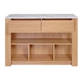 Temple &amp; Webster Ambrose Extendable Kitchen Island Bench with Storage