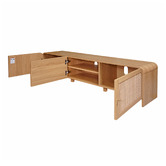 Temple &amp; Webster Maxine Curved Rattan TV Unit