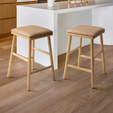 Temple &amp; Webster 63cm Mason Solid Rubberwood Bar Stools