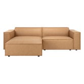Temple &amp; Webster Russo 3 Seater Faux Leather Sofa &amp; Ottoman Set
