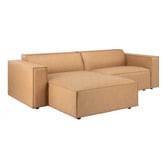 Temple &amp; Webster Russo 3 Seater Faux Leather Sofa &amp; Ottoman Set
