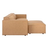 Temple &amp; Webster Russo 3 Seater Faux Leather Sofa &amp; Ottoman Set