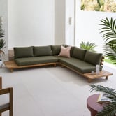Temple &amp; Webster 5 Seater Clifton Acacia Wood Outdoor Modular Lounge Set
