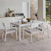 Temple &amp; Webster 6 Seater Kamari Aluminium Outdoor Dining Set