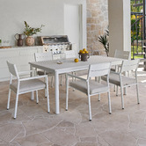 Temple &amp; Webster 6 Seater Kamari Aluminium Outdoor Dining Set