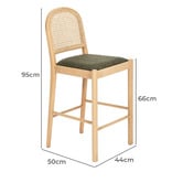 Temple &amp; Webster 66cm Louie Arched Rattan &amp; Solid Beech Wood Bar Stool