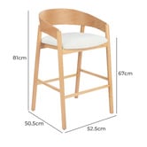 Temple &amp; Webster 67cm Mattia Curved Back Solid Bar Stool