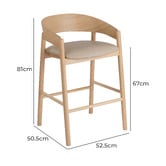 Temple &amp; Webster 67cm Mattia Curved Back Solid Bar Stool