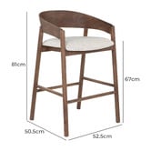 Temple &amp; Webster 67cm Mattia Curved Back Solid Bar Stool