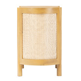 Temple &amp; Webster Alexandra Curved Mango Wood &amp; Rattan Bedside Table