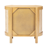 Temple &amp; Webster Alexandra Curved Mango Wood &amp; Rattan Bedside Table