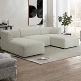 Temple &amp; Webster Gala 4 Seater Boucle Sofa with Double Chaise