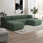 Temple &amp; Webster Gala 4 Seater Boucle Sofa with Double Chaise