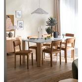 Temple &amp; Webster Tamsin Organic Linen Pendant Light