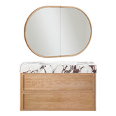 Temple &amp; Webster Viola-Look 900mm Wall Hung Vanity Package with Oval Shaving Cabinet