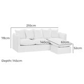 Temple &amp; Webster Montauk Slipcover Reversible Chaise Sofa