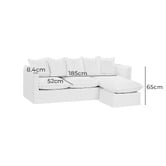 Temple &amp; Webster Montauk Slipcover Reversible Chaise Sofa