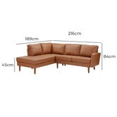 Temple &amp; Webster Stockholm 5 Seater Faux Leather Sofa with Chaise