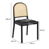 Temple &amp; Webster Louie Arched Rattan &amp; Solid Beech Wood Dining Chairs
