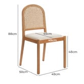 Temple &amp; Webster Louie Arched Rattan &amp; Solid Beech Wood Dining Chairs