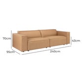 Temple &amp; Webster Russo 3 Seater Faux Leather Sofa