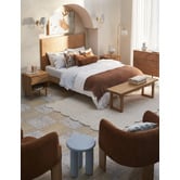 Temple &amp; Webster Rhea Travertine Floor Lamp