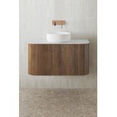 Temple &amp; Webster Nomad 900mm Walnut Wall Hung Single Vanity