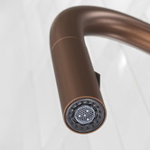 Temple &amp; Webster Clovelly Bronze Gooseneck Pull-Out Kitchen Sink Mixer
