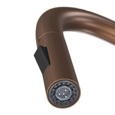 Temple &amp; Webster Clovelly Bronze Gooseneck Pull-Out Kitchen Sink Mixer