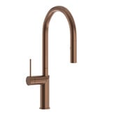 Temple &amp; Webster Clovelly Bronze Gooseneck Pull-Out Kitchen Sink Mixer