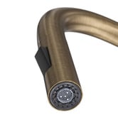 Temple &amp; Webster Clovelly Antique Brass Gooseneck Pull-Out Kitchen Sink Mixer