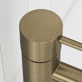 Temple &amp; Webster Clovelly Antique Brass Curved Basin Mixer